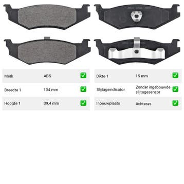 Remblokken Achteras Chrysler Saratoga 3.0 - ABS 38512, Verzenden, Nieuw, Chrysler