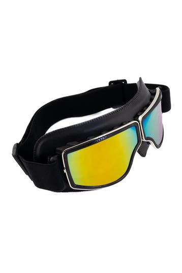 Goggles Motorbril Skibril Bril Zwart Montuur Oranje Spiegelg, Ophalen of Verzenden, Nieuw, Overige maten, Carnaval