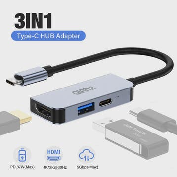USB-C Hub met HDMI, 100W PD Opladen & USB 3.0 Poort - Univer, Verzenden, Nieuw