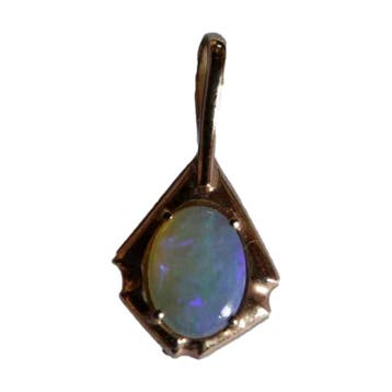 Hangertje - Goudkeurmerk 417/415 - Opalite steentje, Ophalen of Verzenden, Nieuw