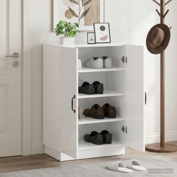 vidaXL Schoenenkast HOORN 59,5 x 39,5 x 87 cm Bewerkt hout, Verzenden, Nieuw