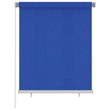 vidaXL Rolgordijn voor buiten 125(B)x140(H) cm HDPE blauw, Verzenden, Nieuw, Blauw