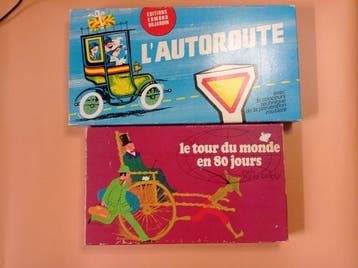 Bordspel - LAUTOROUT le tour du monde en 80 jours - Carton, Antiek en Kunst