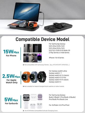 4-in-1 Oplaadstation Samsung & Apple | Retourdeal 50% Kor..., Ophalen of Verzenden, Zo goed als nieuw, Telefoonhanger of Accessoire