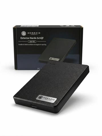 Horazio 500GB Externe Harde Schijf – Compacte HDD voor..., Computers en Software, Harde schijven, Verzenden, Nieuw