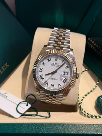 Rolex Datejust 126334 (5/2026) White Roman dial, Staal, Polshorloge, Nieuw, Rolex