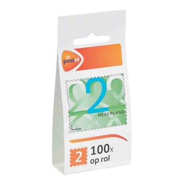 PostNL Postzegels Waarde 2 Zelfklevend - Rol 100 stuks, Verzenden, Nieuw in verpakking