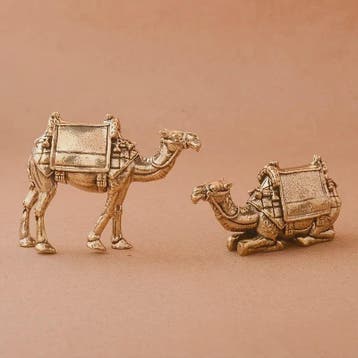 Set van 2 Koperen Kameel Ornamenten - Creatieve Ambachtelijk, Dieren en Toebehoren