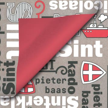 Sinterklaas cadeaupapier op rol Pieterbaas - 2 zijden, Diversen, Ophalen of Verzenden, Nieuw