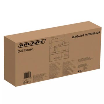 Kruzzel houten poppenhuis – 3 verdiepingen met meubels, L., Ophalen of Verzenden, Nieuw