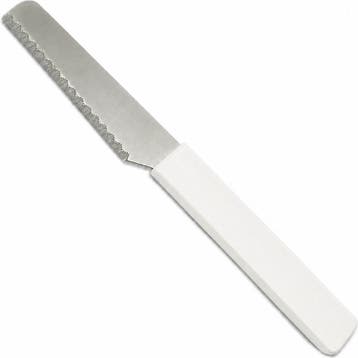 RÖR Solingen Broodjesmes 10 cm met fijne karteling en wit.., Ophalen of Verzenden, Nieuw, Kunststof