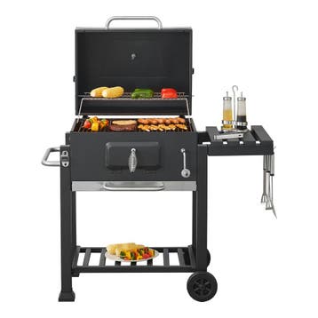 Houtskool BBQ Arnad met deksel 105x114x47,5 cm zwart casa.pr, Verzenden, Nieuw
