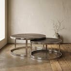 Salontafel Blackbone Silver black rustic (Set of 2), Huis en Inrichting, Ophalen of Verzenden, Nieuw
