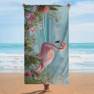 Artistiek Flamingo Strandlaken - Sneldrogend en Absorberend