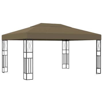 vidaXL Prieel 3x4 m stof taupe, Verzenden, Nieuw