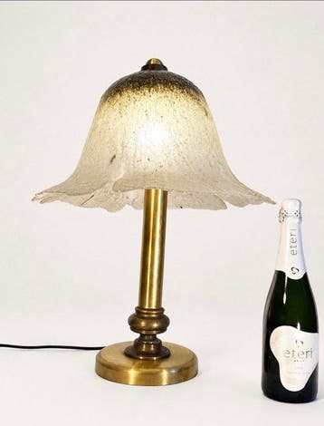 Vloerlamp om te lezen - XL Mushroom - Glas, Messing, Staal