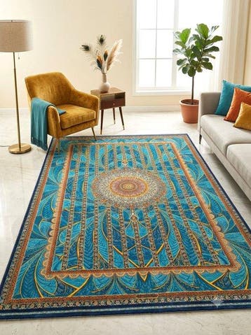 Luxe Isfahan zijden tapijt Hybrid Design - met de hand, Nieuw