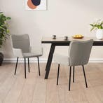 vidaXL Eetkamerstoelen 2 st fluweel lichtgrijs, Huis en Inrichting, Stoelen, Verzenden, Nieuw, Grijs