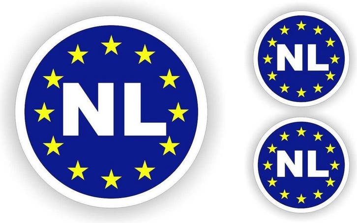 Europese unie auto sticker, NL (151.15), Auto diversen, Autostickers, Verzenden