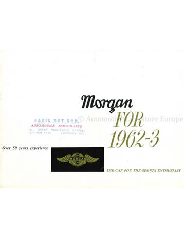 1962-1963 MORGAN PROGRAMMA BROCHURE ENGLISH, Nieuw, Author