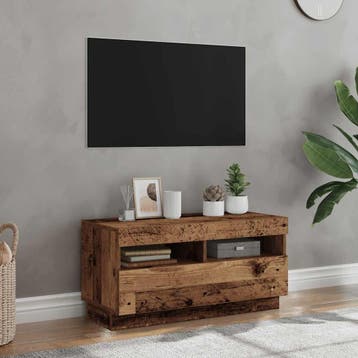vidaXL Tv-meubel met LED 80x35x40 cm bewerkt hout oud hout, Verzenden, Nieuw