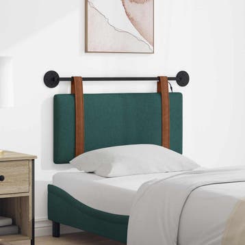 vidaXL Hangend hoofdbord Met LED-verlichting Donkergroen, Verzenden, Nieuw, Groen, Overige materialen