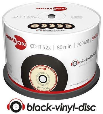 Primeon | CD-R | 700 MB | Black Vinyl | 50 Stuks, Verzenden, Nieuw