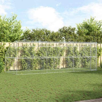 vidaXL Hondenhok 3 st zilver 6 x 2 x 2 m Verzinkt staal, Verzenden, Nieuw
