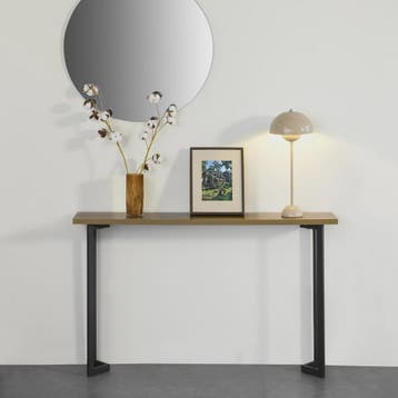 Vintage Console Tafel Metaal & Hout-Look - Smalle Hal Tafel, Verzenden, Nieuw