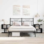 vidaXL Nachtkastje 2 pcs Zwart Eiken 50 x 30 x 51,5 cm, Minder dan 45 cm, Verzenden, Nieuw, Minder dan 55 cm