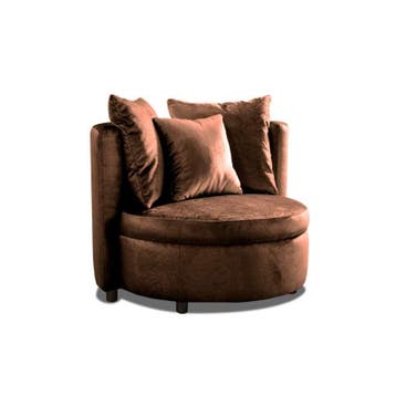 Fauteuil Lellens - fauteuils - Bruin, Nieuw, Bruin, Stof