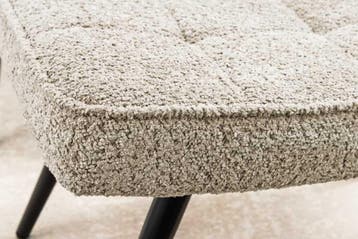 Moderne kruk SCANDINAVIA champagne greige bouclé zwarte, Huis en Inrichting, Ophalen of Verzenden, Nieuw