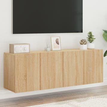 vidaXL Tv-meubels 2 st wandgemonteerd 60x30x41 cm sonoma, Minder dan 50 cm, Verzenden, Nieuw, Minder dan 100 cm