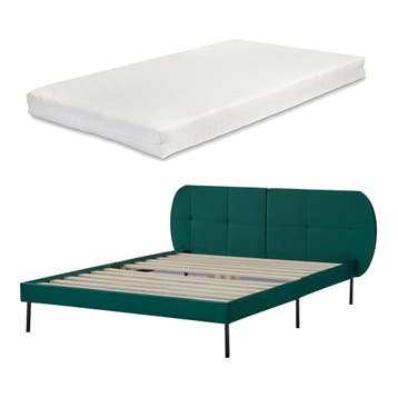 Gestoffeerd bed Porvoo met bedbodem en matras 140x200 cm don, Huis en Inrichting, Slaapkamer | Bedden, Verzenden, Nieuw