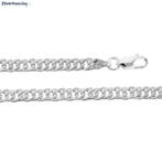 Zilveren 50 cm dubbele gourmet schakel ketting 4 mm breed, Verzenden, Nieuw, Zilver