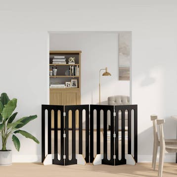 vidaXL Opvouwbaar huisdierhek 4 st Zwart eiken 201 x 38 x 90, Verzenden, Nieuw