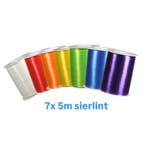 7x 5m sierlint regenboog - krullint - cadeau versiering -..., Ophalen of Verzenden, Nieuw