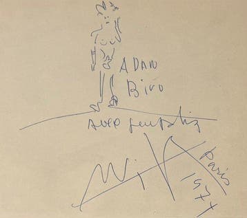 Wifredo Lam (1902-1982) - Dessin offert à Adam Biro