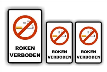 Verboden te Roken - Stickers set (016a.01), Verzenden, Nieuw, Overige typen
