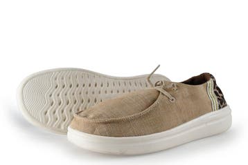 HEY DUDE Instappers in maat 39 Beige, HEY DUDE, Verzenden, Zo goed als nieuw, Instappers