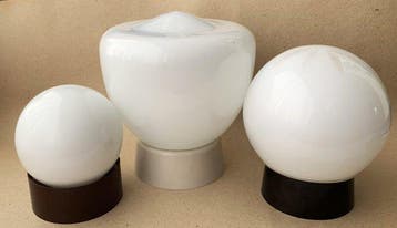 Lamp - Glas, bakeliet - Drie vintage plafonnières