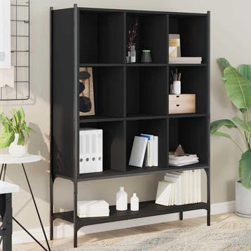 vidaXL Boekenkast 102x30x141,5 cm bewerkt hout zwart, Verzenden, Nieuw, Overige houtsoorten