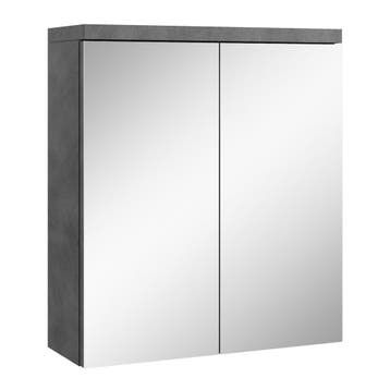 Spiegelkast Toledo 60 x 20 x 60 cm Donker Grijs Badkamerkast, Verzenden, Nieuw, Spiegelkast