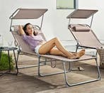 Opvouwbare Ligstoel met Zonnescherm – Verstelbaar  Comfort, Tuin en Terras, Verzenden, Nieuw