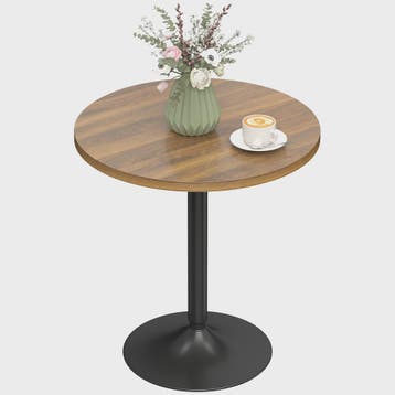 Homcom Ronde Bartafel 60cm met Houten Look - Compact en Stij, Verzenden, Nieuw