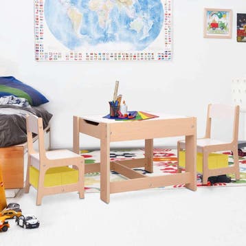 vidaXL Kindertafel met 2 stoelen MDF, Verzenden, Nieuw