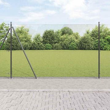 vidaXL gelast draadhek met betonnen voetstuk 25 x 1,6 m, Verzenden, Nieuw, IJzer