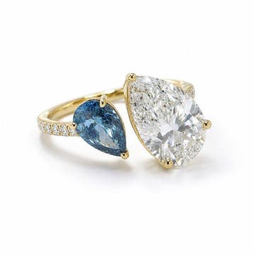Ring - 14 karaat Geel goud - 5.50ct. tw. Diamant (Lab-grown), Nieuw