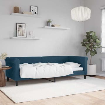 vidaXL Slaapbank 80x200 cm fluweel blauw, Eenpersoons, Nieuw, 80 cm, 200 cm