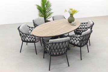 Taste Belmond / GI Edison 220x115 cm. - ovale tuinset, Verzenden, Nieuw, Rvs, Tuinset